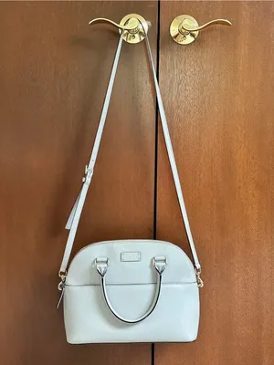 Kate Spade Grove Street Carli Gray Dome Leather Satchel with Crossbody Strap thumbnail 4