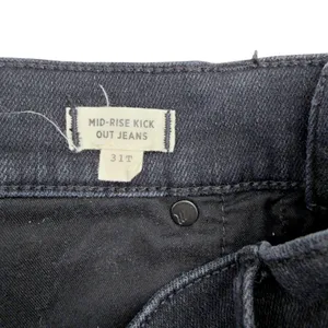 Madewell Mid-Rise Kick Out Black Cropped Stretch Denim Jeans Sz 31T thumbnail 5
