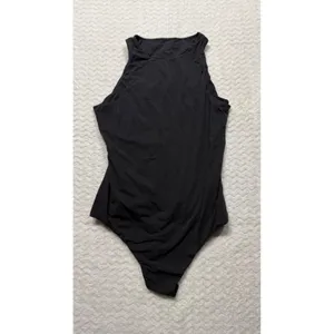 SKIMS Womens Black High Neck Sleeveless Bodysuit Size L Mock Neck Snap Gusset thumbnail 2