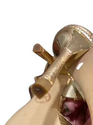 Michael Kors wms authentic gold croc design 4" stilleto heels shoes sz 8M SKU 10 thumbnail 7