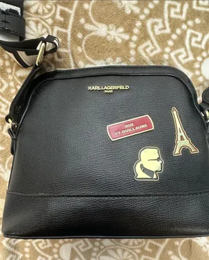 Karl Lagerfeld Black Crossbody Bag with Black-and-White PARIS Strap thumbnail 1
