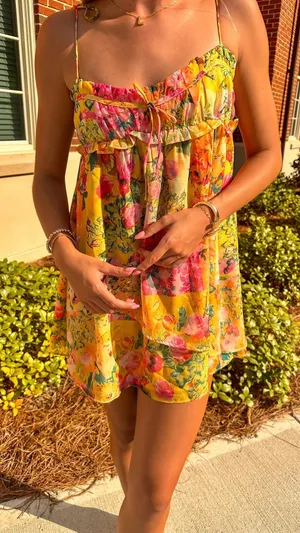 For Love Bell Yellow Floral Dress thumbnail 1