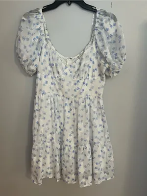 Altar’d State Kailani‎ white and blue floral mini dress - Medium thumbnail 1