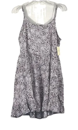 Kiwi + Punch Boho Floral Babydoll Mini Dress Lace Up Back Misty Plum Small NWT thumbnail 2