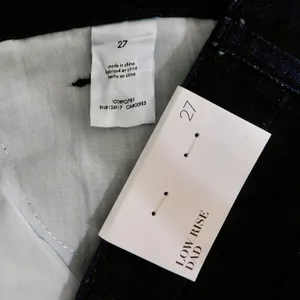NWT!! WEWOREWHAT Low Rise Dad Jeans Dark Wash Blue Raw Hems Denim Casual Size 27 thumbnail 13