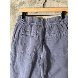 Sundance Linen Blend Button Front Tapered Pants Blue Boho Cottagecore Size 6 New thumbnail 4