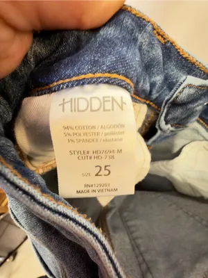 Hidden MidRise Skinny Jeans Distressed Size 25 Style 7694 cut 738 thumbnail 8