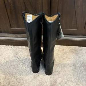Frye Melissa Leather Knee High Riding Boots US Women's 5.5B Round Toe Logo thumbnail 4