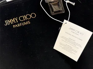 Jimmy Choo Parfums tote black velvet body glossy glitter-accented base &straps thumbnail 14