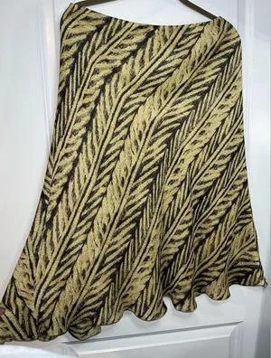 Vintage Lauren Ralph Lauren Khaki Black Batik Tropical Palm Leaf Print Skirt thumbnail 3