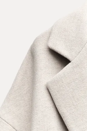 ZARA coat belted trench wool classic casual jacket overcoat thumbnail 6