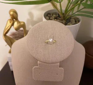 Sterling Silver SIZE 9 18kt Gold Plated 925 Dainty Heart Cubic Zirconia Sparkling Ring thumbnail 4
