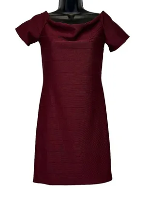 Charlotte Russe Burgundy Off the Shoulder Mini‎ Dress Size M thumbnail 1