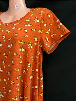 LuLaRoe Women’s Jessie Orange White Floral Dress XS thumbnail 3