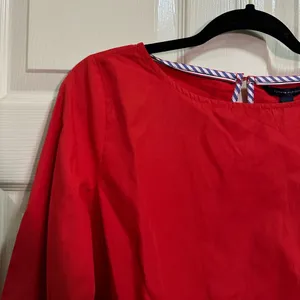 Tommy Hilfiger long sleeve blouse red bell sleeve size small NWT thumbnail 4
