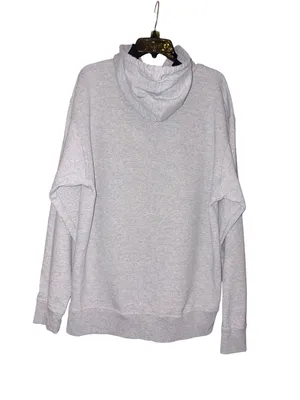 Champion Light Gray Pullover Hoodie with Red Script Logo thumbnail 2