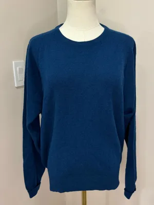 Vintage Danielle Martin 100% Cashmere Mock Neck Blue thumbnail 3