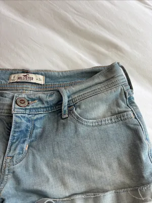 Hollister Ladies Light Blue Distressed Denim Jean Shorts thumbnail 5