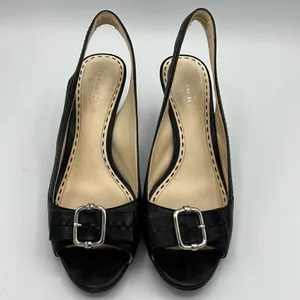 Coach Miranda Open Toe Slingbacks - Black -  Size 8B‎ B37 thumbnail 3