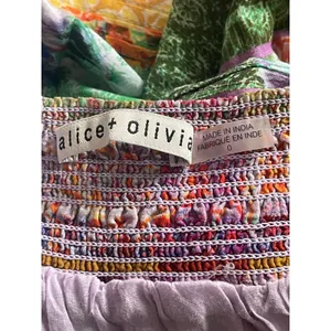 Alice and Olivia Multi Color Tiered Floral Patchwork Mini Skirt Smocked Waist thumbnail 10