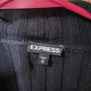 Express Black Ribbed Cardigan thumbnail 3