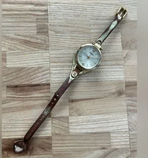 Fossil Georgia Ladies Watch Genuine Leather Strap Gold Dial Case New Battery thumbnail 6