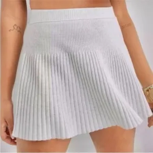 Aerie | Take Charge Wool Blend Ribbed Knit Mini Skirt in Light Heather Gray thumbnail 1