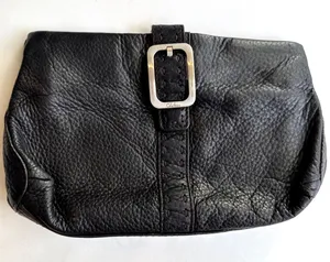 Vintage COLE HAAN Bag Black Pebbled Leather Soft Pebbled Leather Clutch thumbnail 1