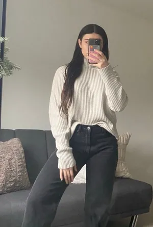 Grey ribbed sweater Gray Size M thumbnail 1