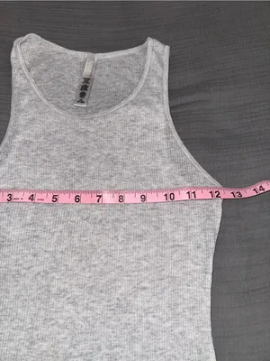 SKIMS Madewell Light Gray Ribbed Scoop Tank Top thumbnail 4