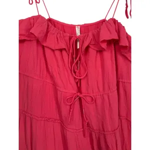 NWT Anthropologie Tiered Ruffle Maxi Dress Pink Size Small Boho Flowy Resortwear thumbnail 8