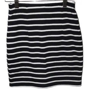 Abercrombie & Fitch Navy Blue White Striped Cotton Pencil Mini Skirt Size XS thumbnail 1