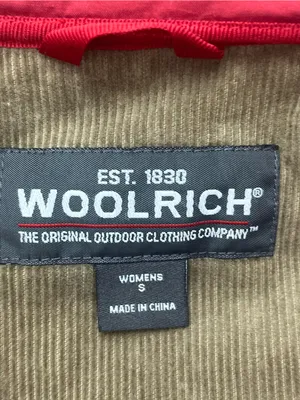 Woolrich Womens Red Quilted Plaid Lined Corduroy Trim Field Utility Jacket Small thumbnail 12