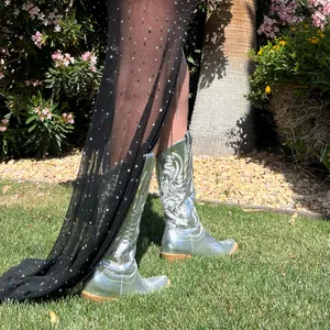 Silver Cowboy Boots Size 6 thumbnail 2