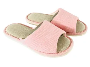 Womens Slippers Fabric Slides Slip On Pink Size 37/38 US 6/7 thumbnail 1