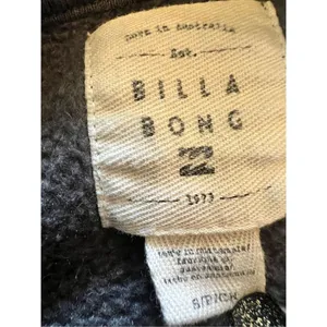 Billabong Dark Charcoal Gray Pink Yellow Name Logo Graphic Sweatshirt S thumbnail 4