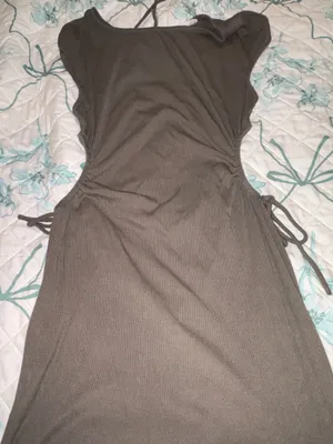 Illa Illa Grey/Army Green Stretchy Ribbed Dress thumbnail 1