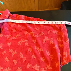 White Birch Rust Red Eyelash Textured Oversized Top Large Fall Season thumbnail 5