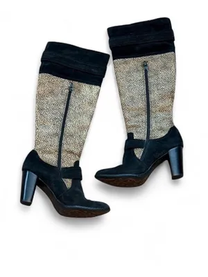 Born Crown Valencia Pony Hair Leopard Knee High Boots Size 9 thumbnail 4