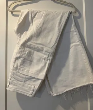 Wide Leg White Jeans Size 6 thumbnail 1