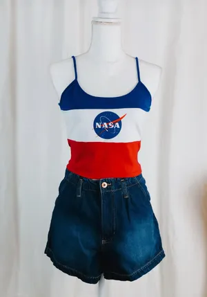 Chemistry Multicolor Nasa Crop Top Size L thumbnail 1