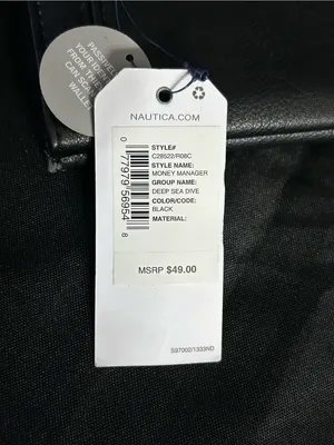 Nautica Money Manager RFID Blocking Black & White Stripe Accent Wallet NWT thumbnail 7
