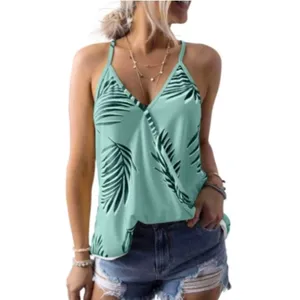 Tropical Palm Tank Top Green Size 16 thumbnail 2