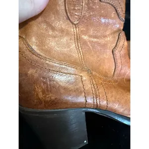 Frye Reina Western Ankle Boots Pointy Toe Cognac Brown Leather 8.5 B 8.5B thumbnail 4
