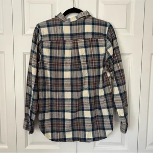 L.L. Bean Women's Scotch Plaid Flannel Shirt, Quarter-Zip‎ Size Small thumbnail 9