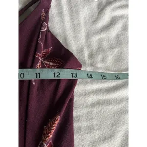 Aeropostale Burgundy Floral Strappy Mini Dress Size Sm Boho‎ Lined thumbnail 4