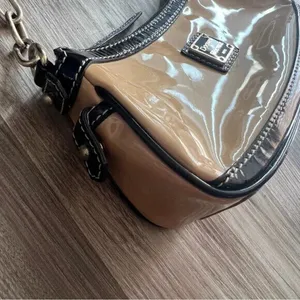 Dooney & Bourke Cream Brown Trim Small Patent Purse J6423747 thumbnail 3