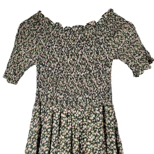 Dress Forum Smocked Floral Maxi‎ Dress Off Shoulder Ruffle Short Sleeve S NWT thumbnail 6