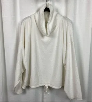 Aerie White Snowed In Fleece Mock Neck Pullover Sz.XL thumbnail 2