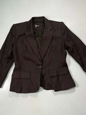 Sinequanone Cotton Blend Women's Brown Single-Button Tailored Blazer thumbnail 2